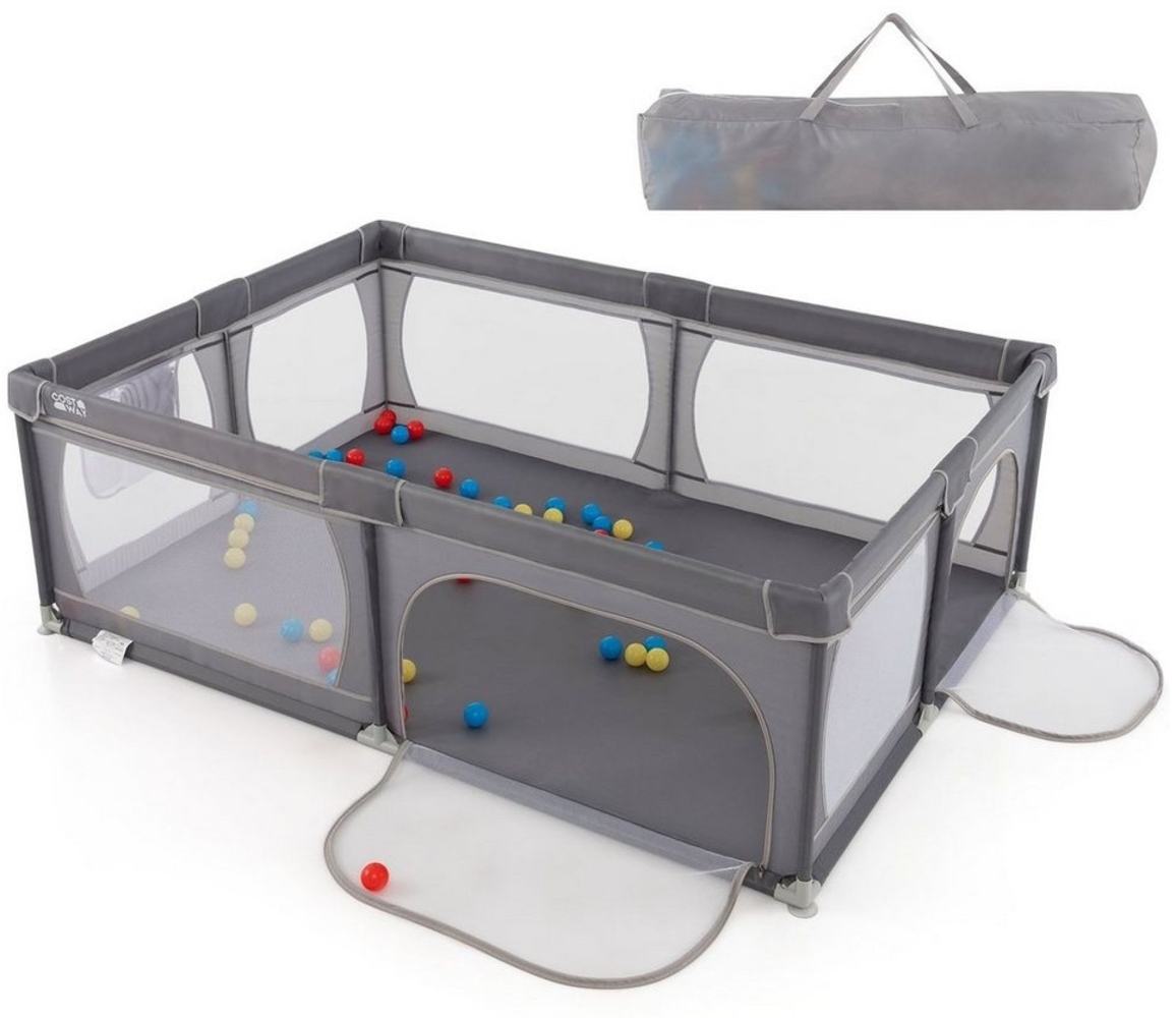 COSTWAY Laufstall Baby Laufgitter, 205 x 147 cm, mit Tragtasche Bild 1