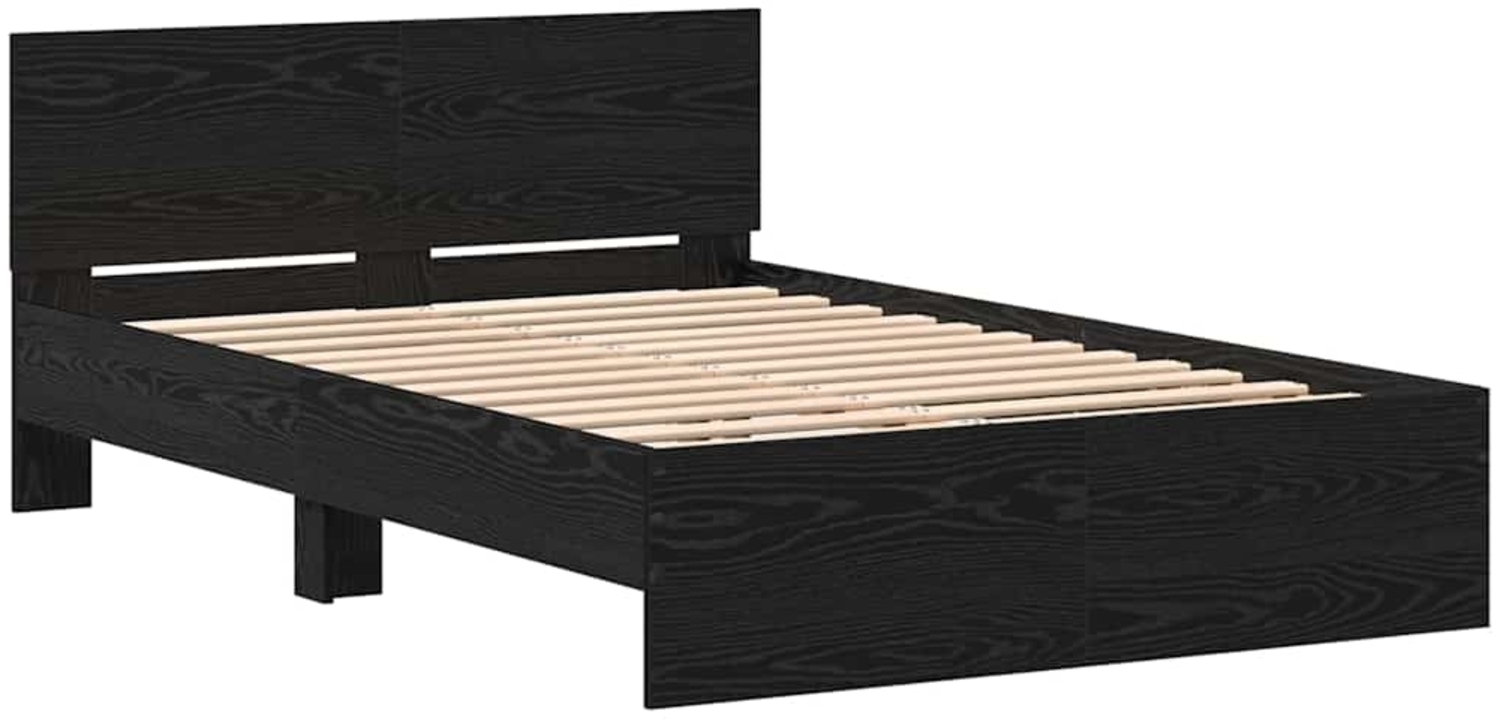 vidaXL Bettrahmen Schwarz Eichen-Optik 203 x 185 x 70 cm Holzwerkstoff 3376062 Bild 1