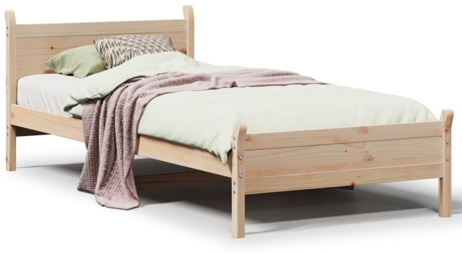 vidaXL Massivholzbett ohne Matratze 90x190 cm Kiefer 855612 Bild 1