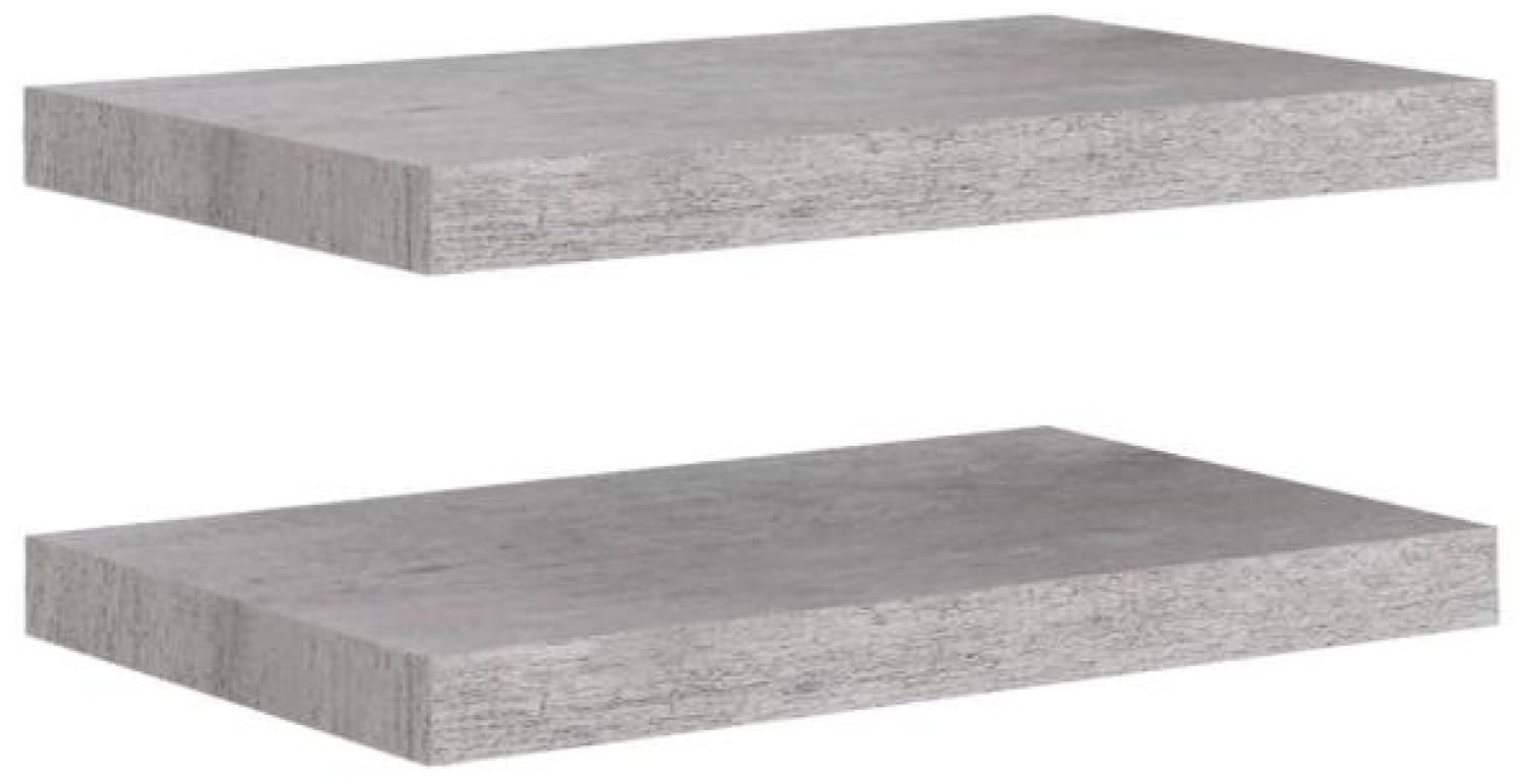 vidaXL Schweberegale 2 Stk. Betongrau 50x23x3,8 cm MDF 326595 Bild 1