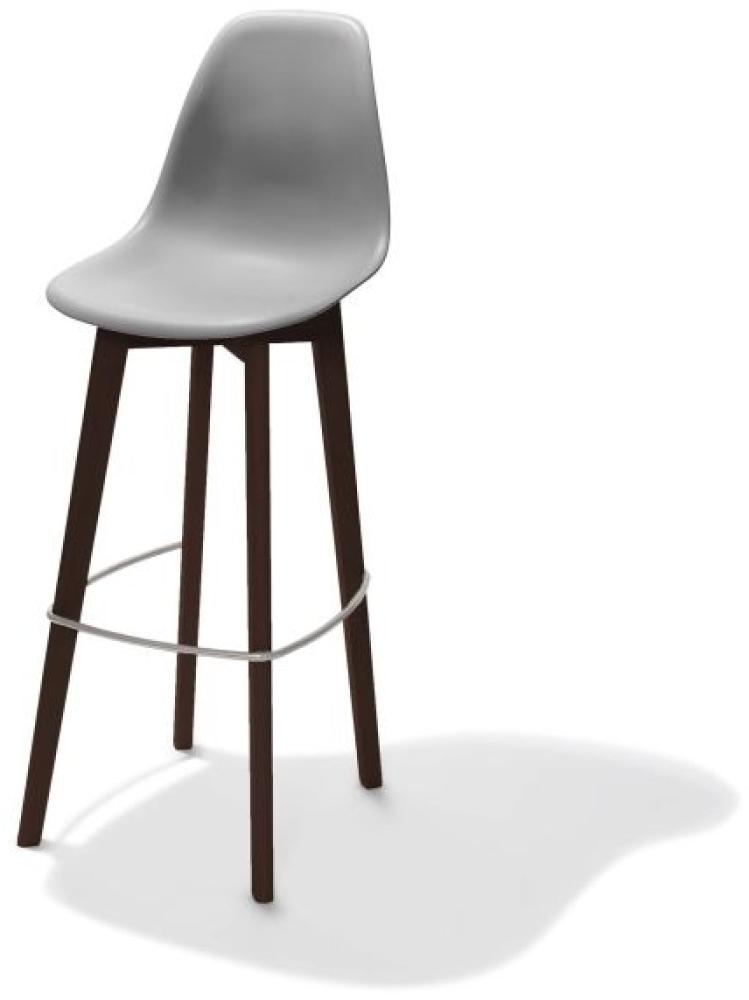 Keeve Barhocker Grau Ohne Armlehne, Dunkeln Birkenholz Gestell Und Kunststoff Sitzfläche, 53X47X119Cm (Bxtxh), 506Fd01Sg 4 Stück Bild 1