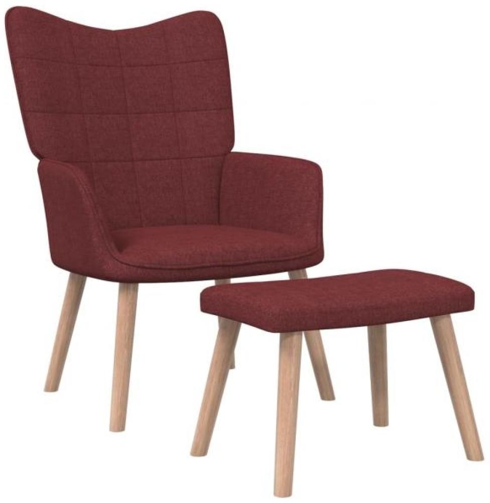 vidaXL Relaxsessel mit Hocker Weinrot Stoff [327938] Bild 1