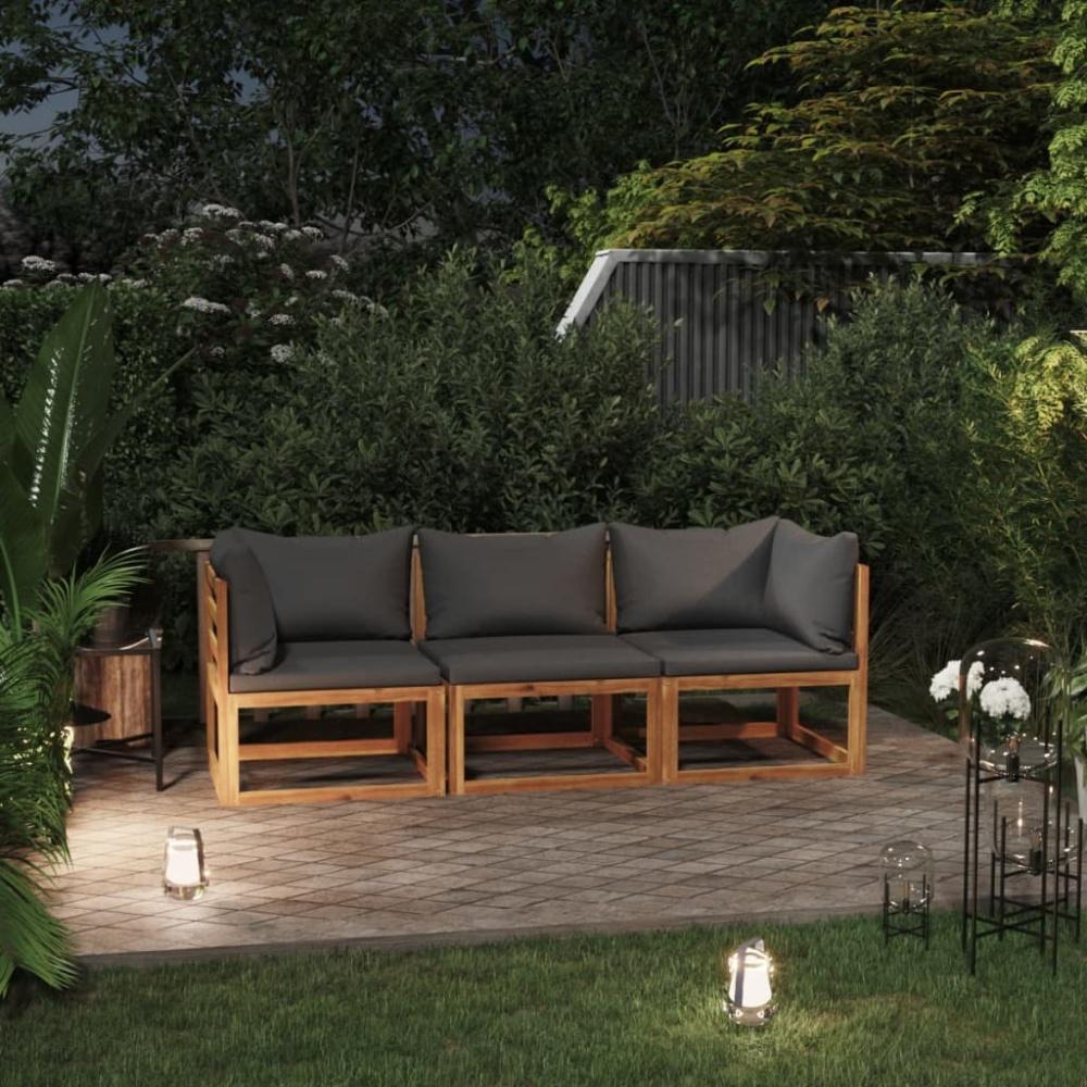 vidaXL 3-Sitzer-Gartensofa mit Auflage Akazie Massivholz 3057607 Bild 1