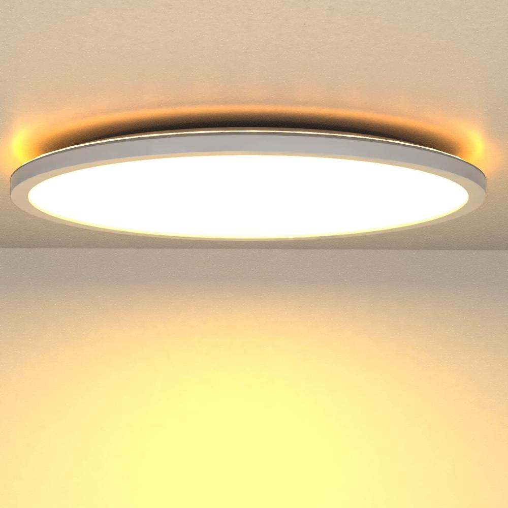 LEDYA LED Deckenleuchte Flach, Rund Deckenlampe 2700K Warmweiss, 24W 2200LM Ultra Dünn Deckenbeleuchtung für Wohnzimmer, Badezimmer, Küche, Balkon, Bad, Flur, Keller, Ø295 × 25 mm Bild 1