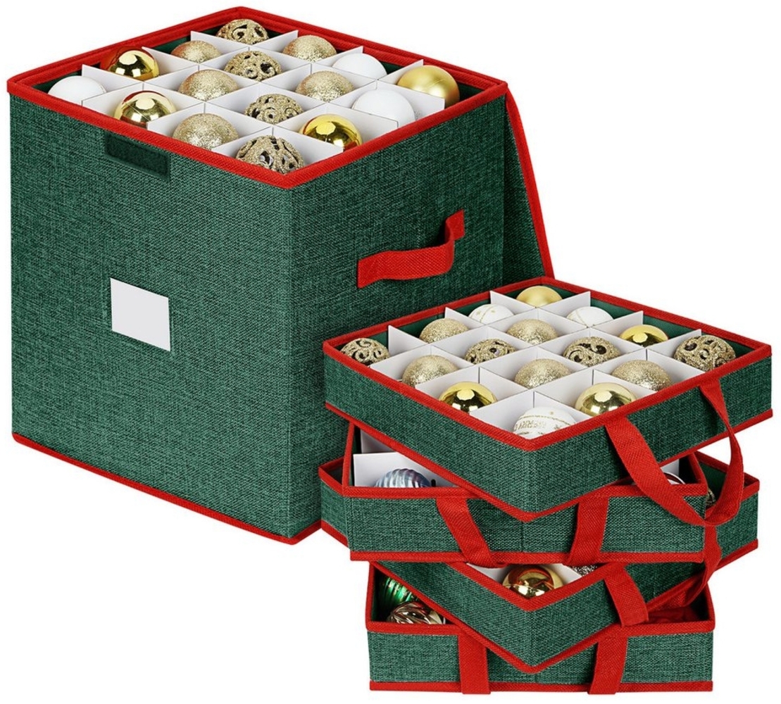 OSTWOLKE Aufbewahrungsbox Weihnachtskugeln Aufbewahrungsbox 64 Fächer mit Griffen& Unterteiler Bild 1