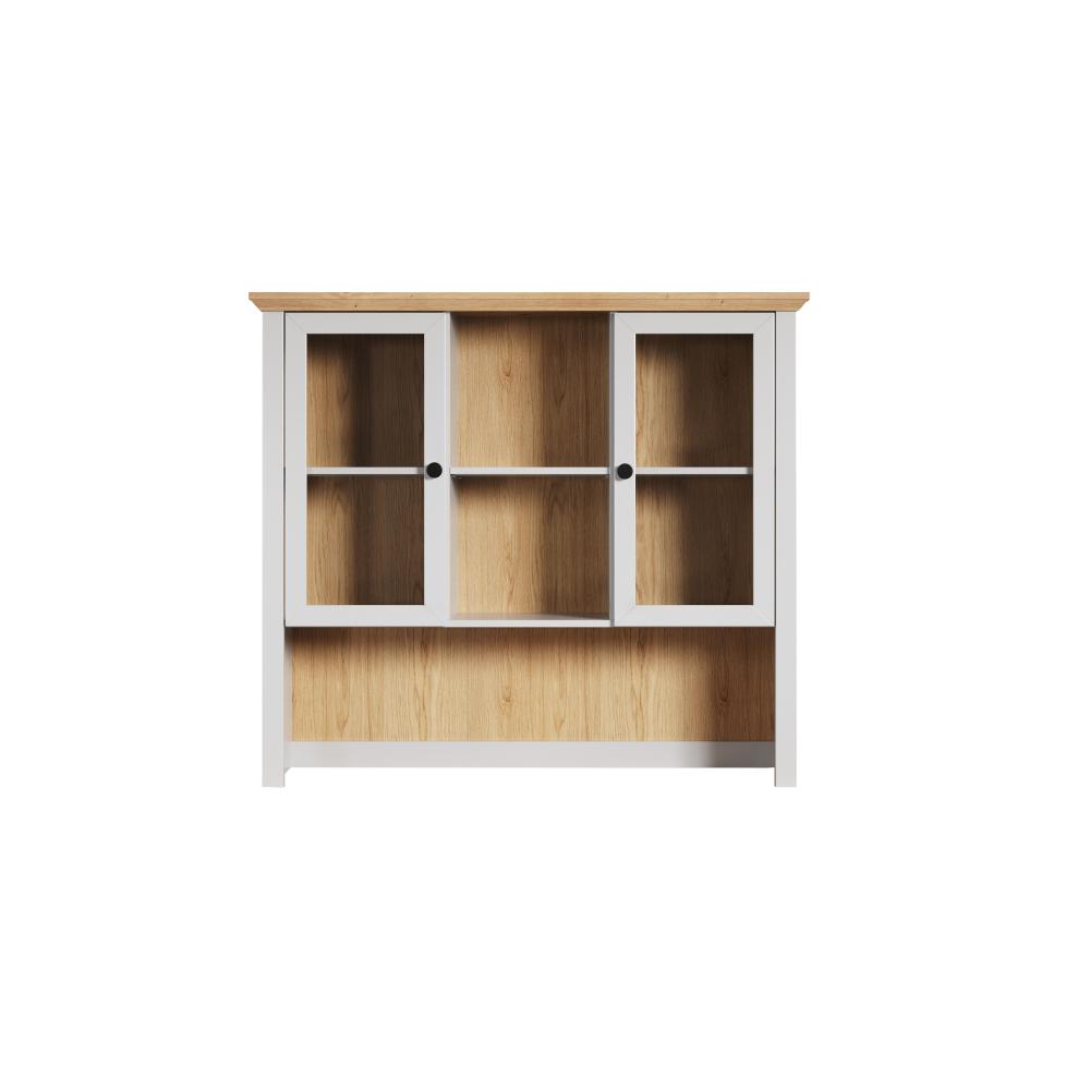 trendteam Buffetaufsatz Aufsatzvitrine für Sideboard grau 118,9 x 105,3 x 35,8 cm Bild 1