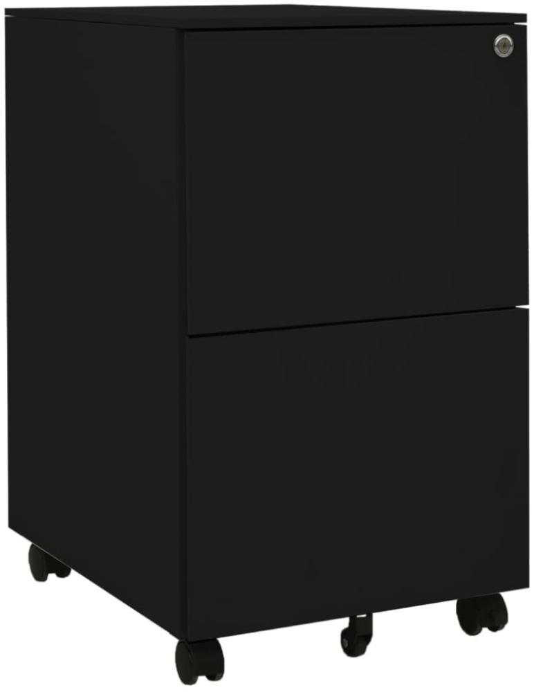 vidaXL Aktenschrank mit Rollen Schwarz 39x45x67 cm Stahl 335976 Bild 1