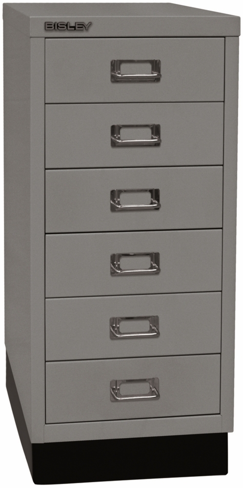 BISLEY Schubladenschrank aus Metall für DIN A4 in silber mit 6 Schubladen und Sockel Büroschrank Werkzeugschrank, L296S-355 Bild 1