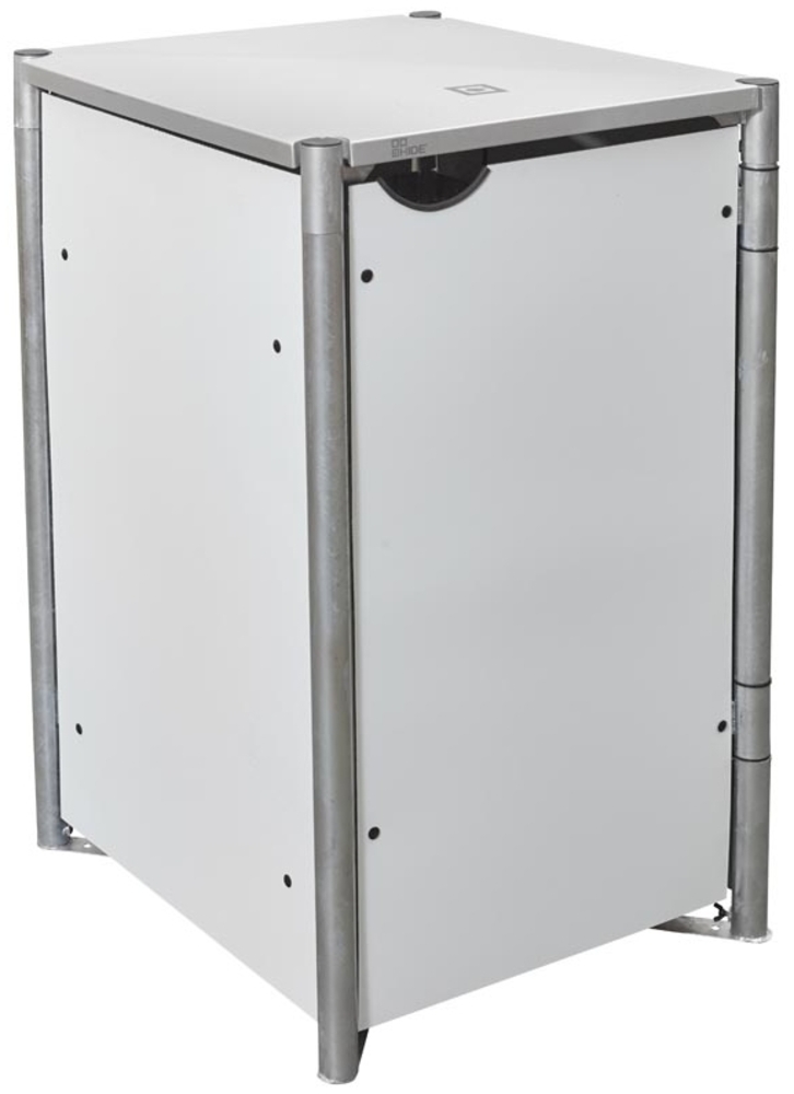 Hide Metall Mülltonnenbox für 2 Mülltonnen 240 Liter | Weiß | 81x140x115 cm Bild 1