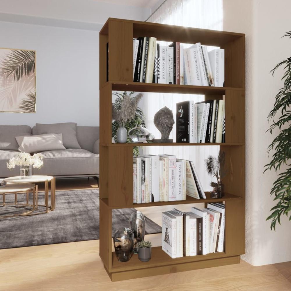 vidaXL Bücherregal/Raumteiler Honigbraun 80x25x132 cm Massivholz 814062 Bild 1