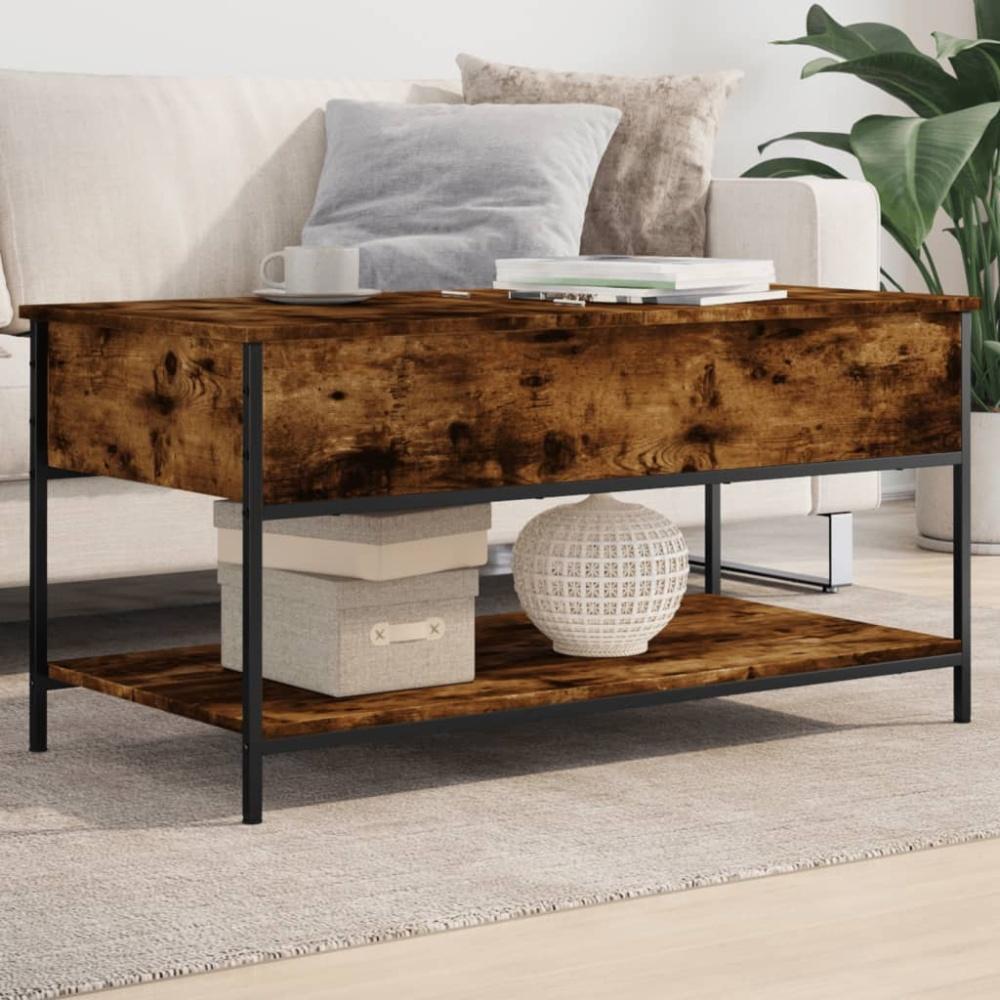 vidaXL Couchtisch Räuchereiche 100x50x50 cm Holzwerkstoff und Metall 845348 Bild 1