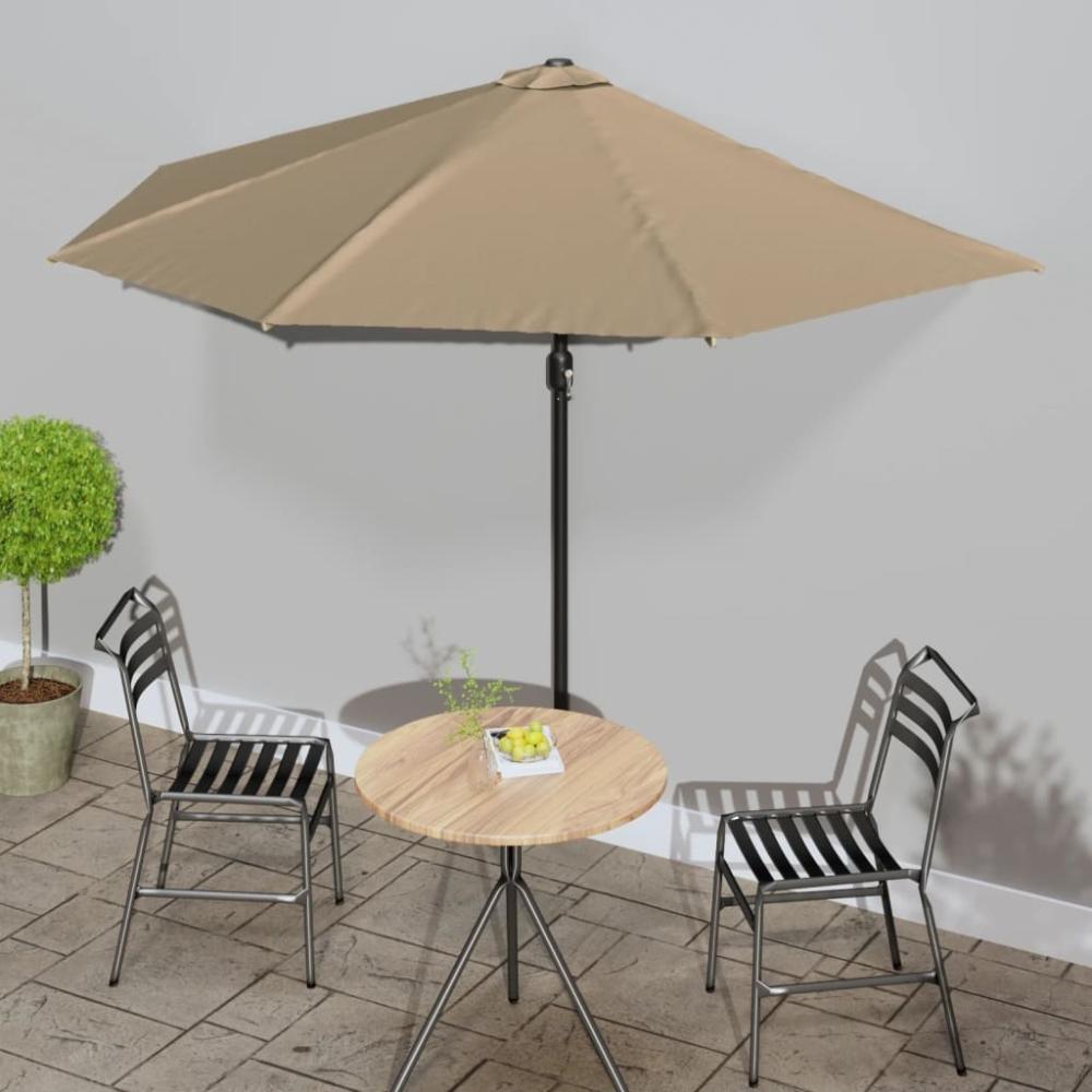 vidaXL Balkon-Sonnenschirm mit Alu-Mast Taupe 300x155 cm Halbrund 44594 Bild 1