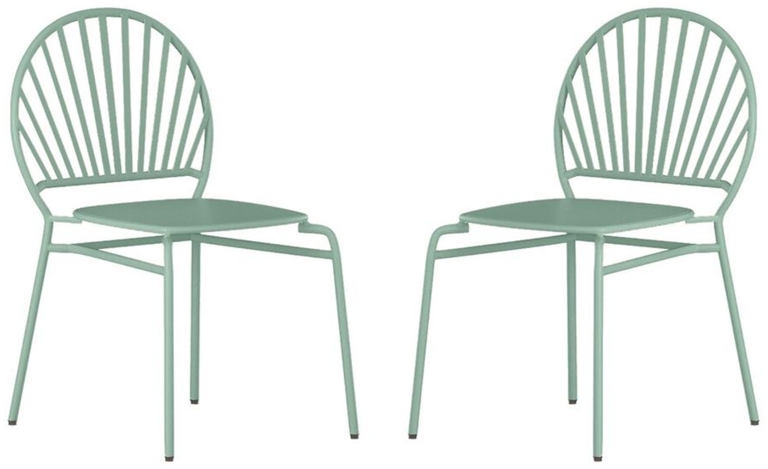 Vente-unique - Gartenstuhl stapelbar 2er-Set - Metall - Mandelgrün - CEDEIRA von MYLIA Bild 1