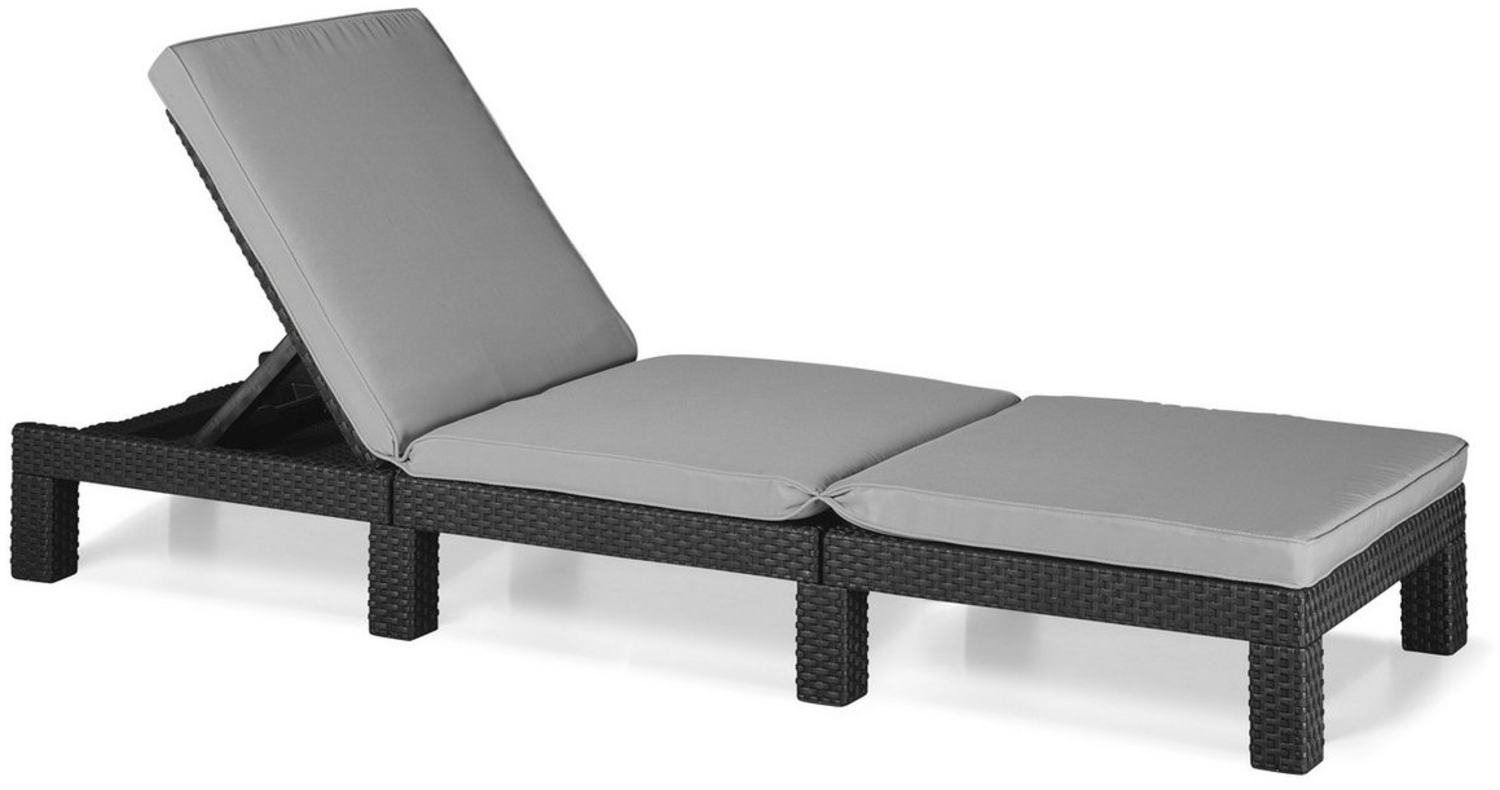 Allibert Gartenliege "Daytona" Graphit aus Polyrattan UV- & witterungsbeständig 195x62x22cm Bild 1