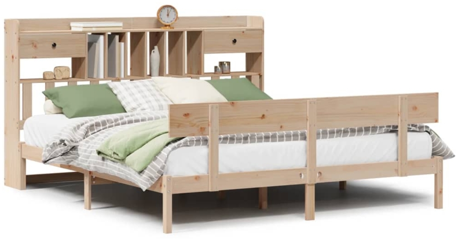 vidaXL Massivholzbett mit Regal ohne Matratze 180x200 cm Kiefernholz 3321840 Bild 1