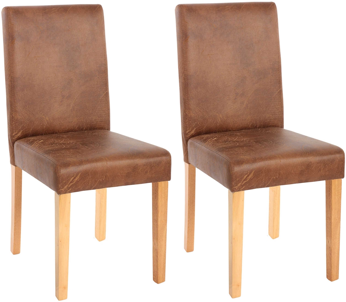 2er-Set Esszimmerstuhl Stuhl Küchenstuhl Littau ~ Textil, Wildlederimitat, helle Beine Bild 1