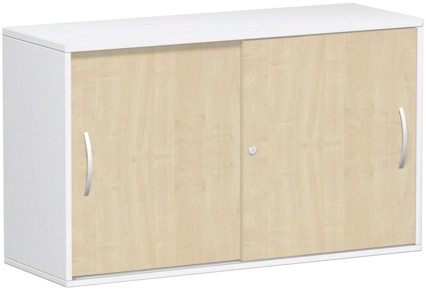 Anstell-Schiebetürenschrank Oberboden 25 mm, 120x42x72cm, Ahorn Weiß Bild 1