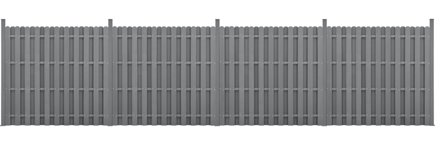WPC Gartenzaun Langero 185x747 cm Grau neu. holz Bild 1