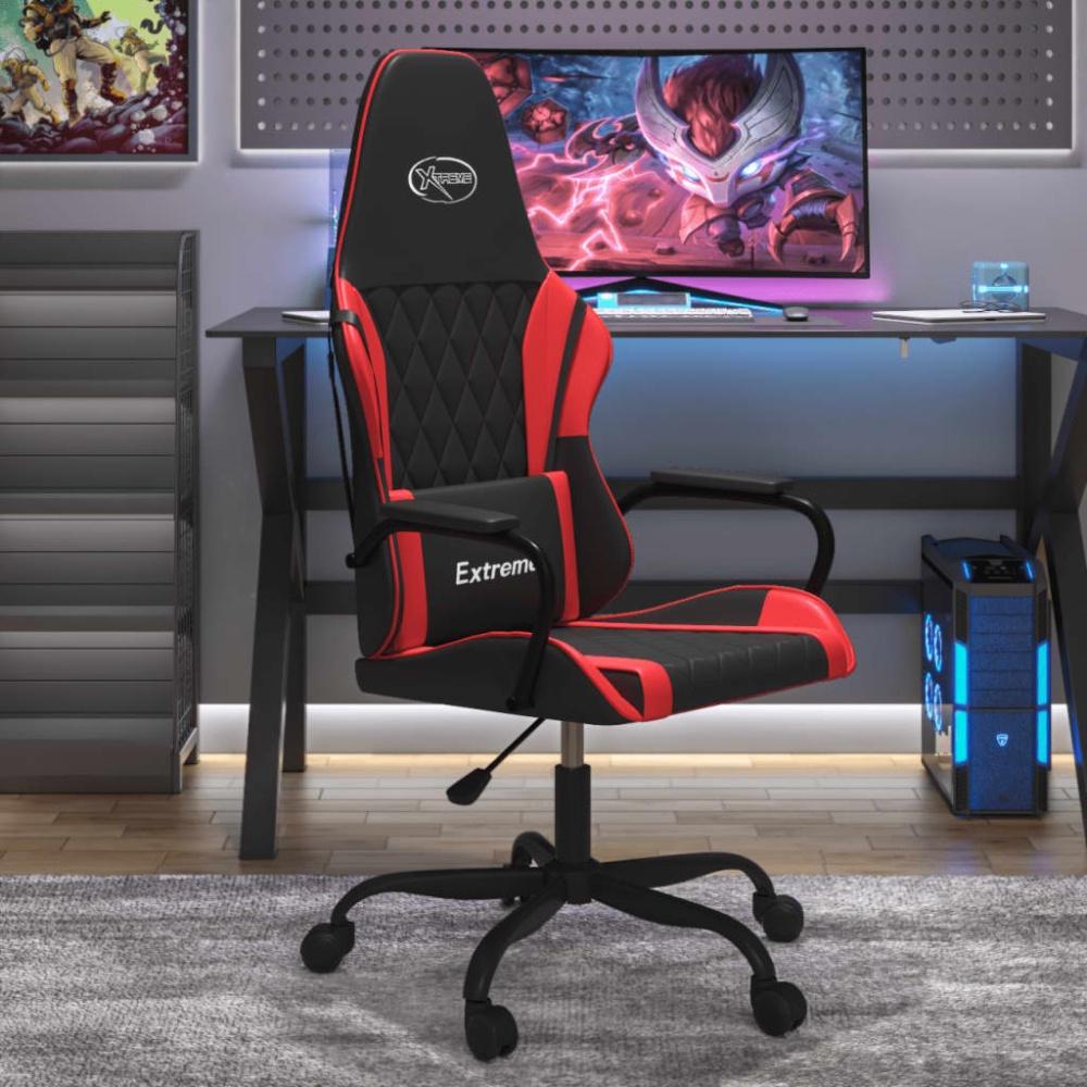 vidaXL Gaming-Stuhl mit Massagefunktion Schwarz und Rot Kunstleder 345534 Bild 1