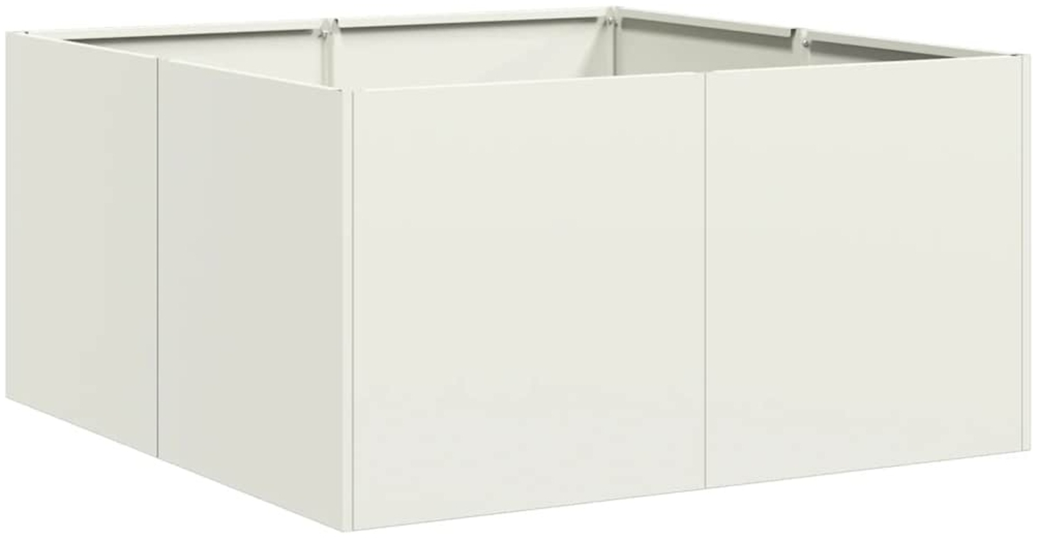 vidaXL Pflanzkübel Weiß 80x80x40 cm Kaltgewalzter Stahl 860739 Bild 1