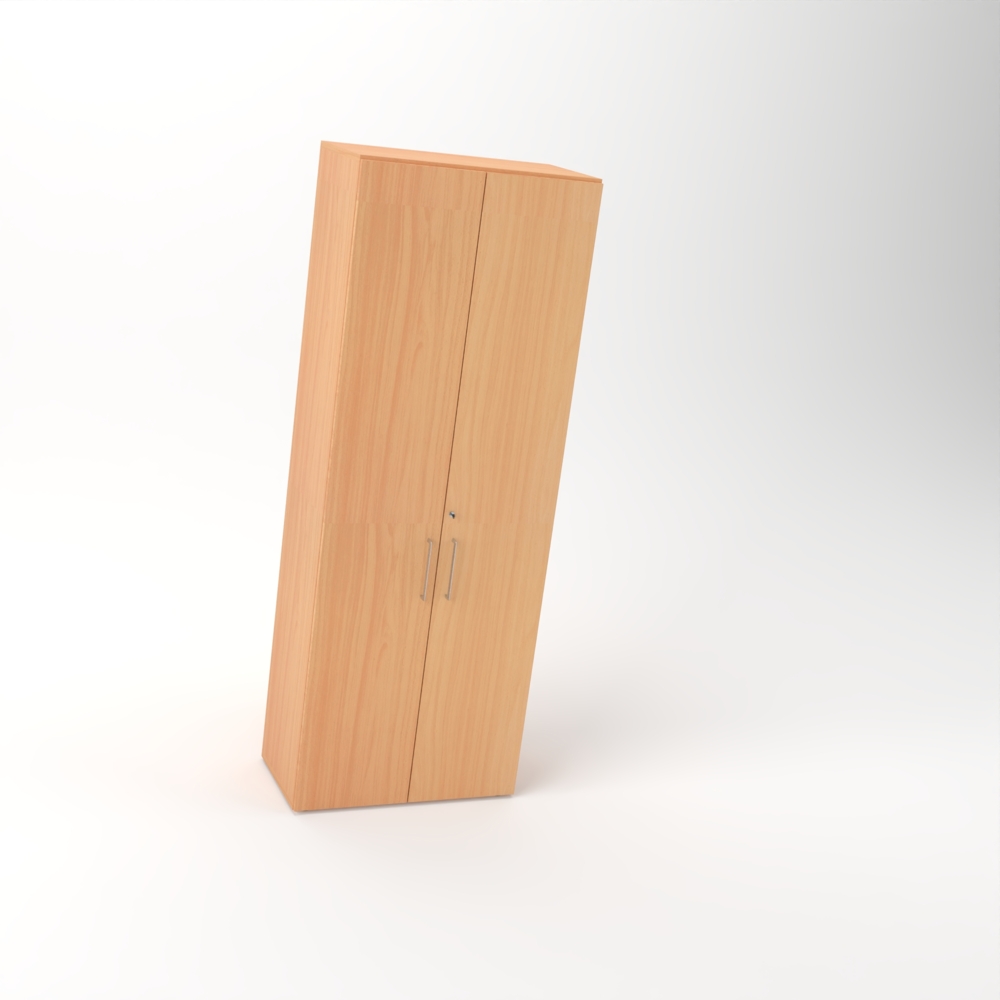 Rheinland Möbel Flügeltürenschrank Cabino 80×42×216 cm – abschließbarer Aktenschrank 6OH in Buche mit 110° Drehtüren & Metallgriff Bild 1