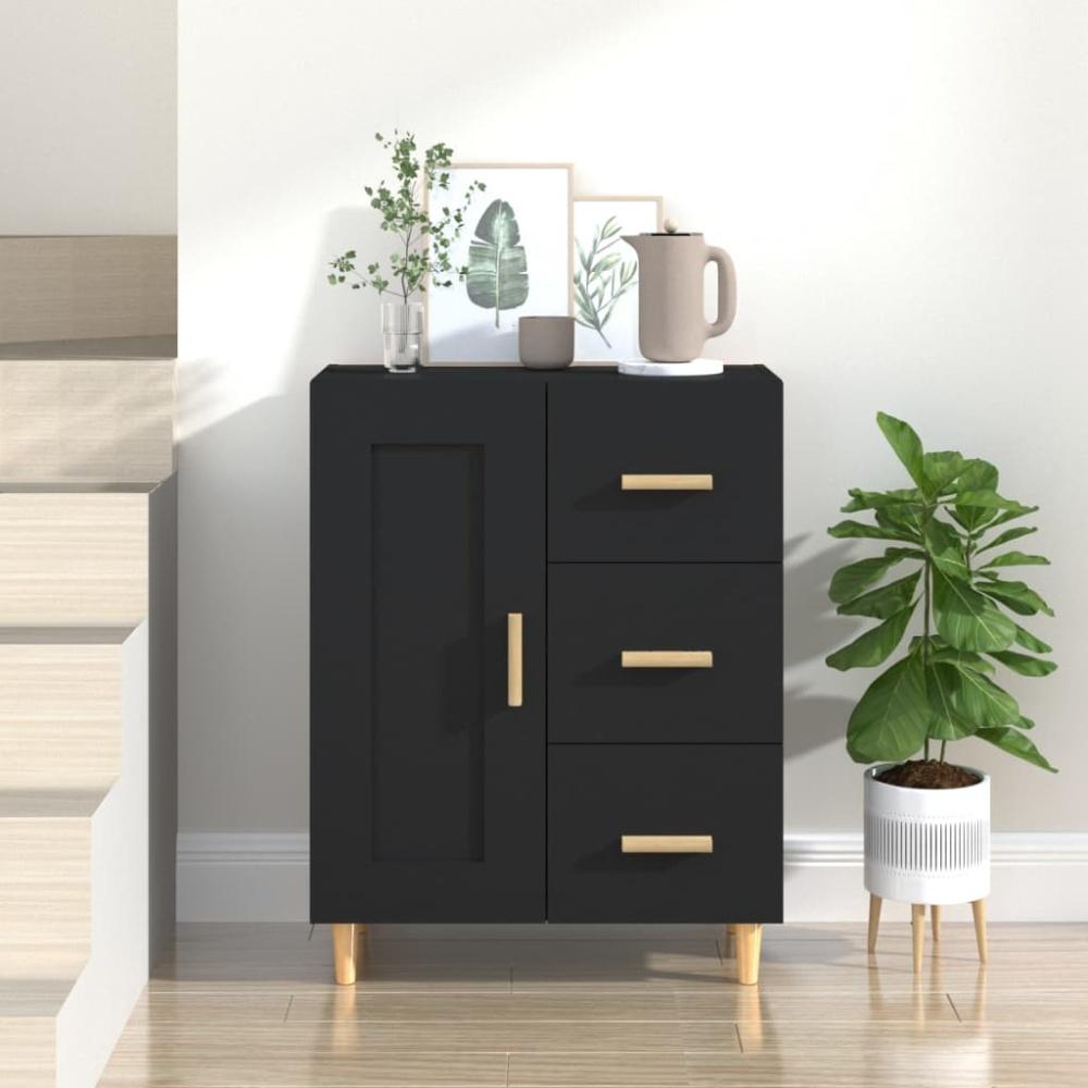 vidaXL Sideboard Schwarz 69,5x34x90 cm Holzwerkstoff 812223 Bild 1