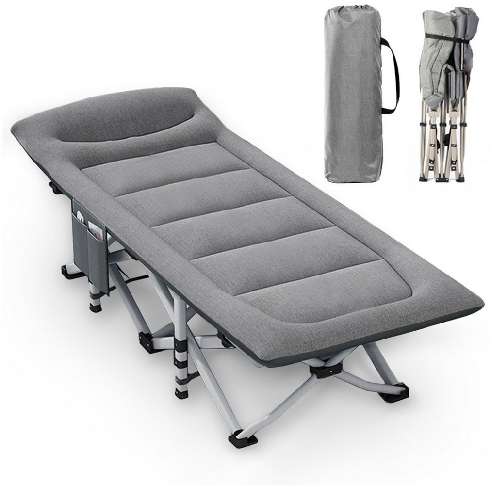 CALIYO Feldbett Mit Dicker Matratze Klappbett Campingbett bis 150 kg (200 x 80 x 40 cm Faltbar) für Indoor, Outdoor, Strand und Garten Bild 1