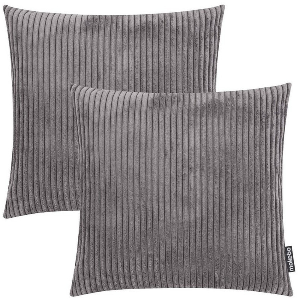mokebo Dekokissen Die Kuschelbuddies, Cord Kissen Set, auch als Zierkissen oder Sofakissen in Anthrazit Bild 1