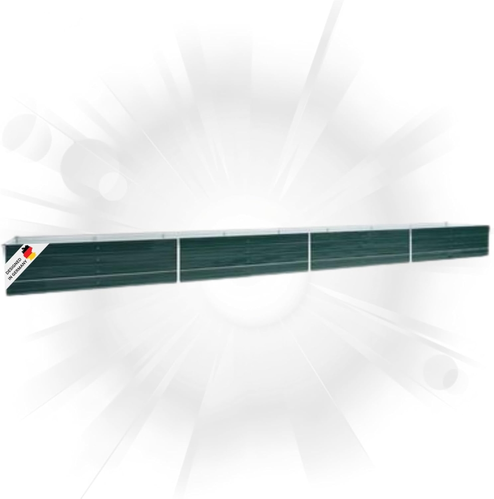 DELUKE® Hochbeet für Garten OSKAR Grün 600x80x45cm Verzinkter Stahl Hochbeet Metall Gartenbeet Kräuterbeet Blumenbeet Beet hoch Frühbeet für Garten Gemüsebeet Bild 1