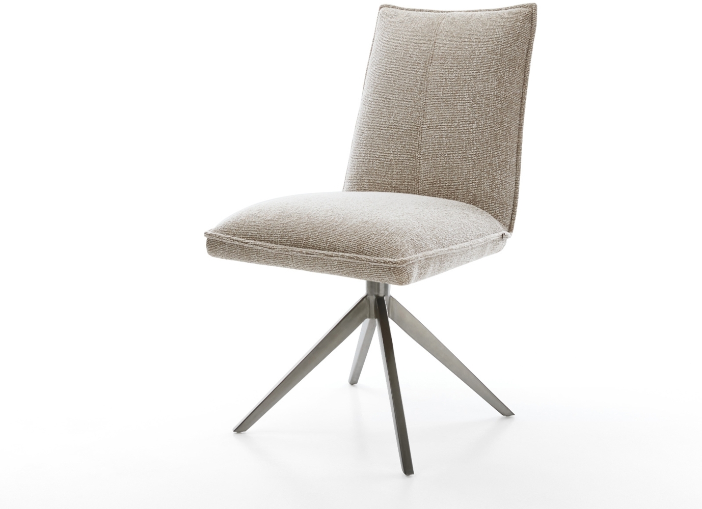 Drehstuhl Lelio-Flex Webstoff Soft Beige Kreuzgestell breit Graphit 360° drehbar Wippfunktion Taschenfederkern Bild 1