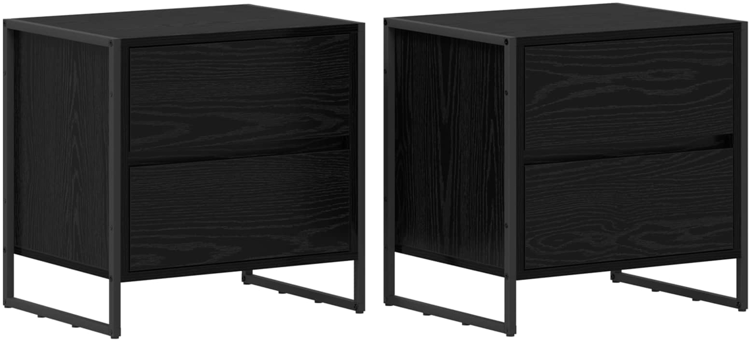 vidaXL Nachttisch 2 pcs Schwarz Eichen-Optik 50 x 39,5 x 50 cm 886679 Bild 1