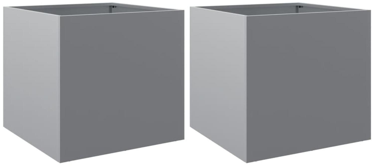 vidaXL Pflanzkübel 2 Stk. Silbern 49x47x46 cm Verzinkter Stahl 841570 Bild 1