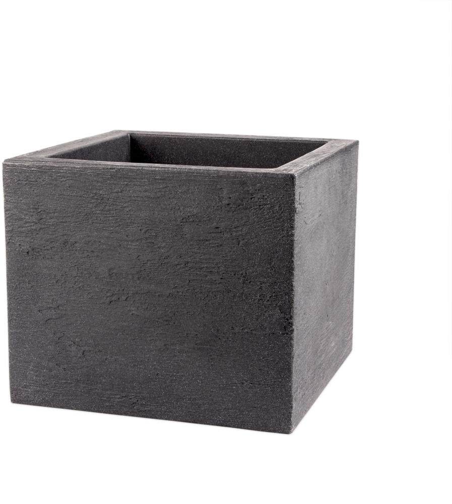 BigDean Pflanzkübel 39x39 cm groß - Granitstein-Optik in Anthrazit - Für Außen, frostsicher & wasserdicht - XXL Pflanztopf, Blumenkübel, Blumentopf für Terrasse & Balkon Bild 1