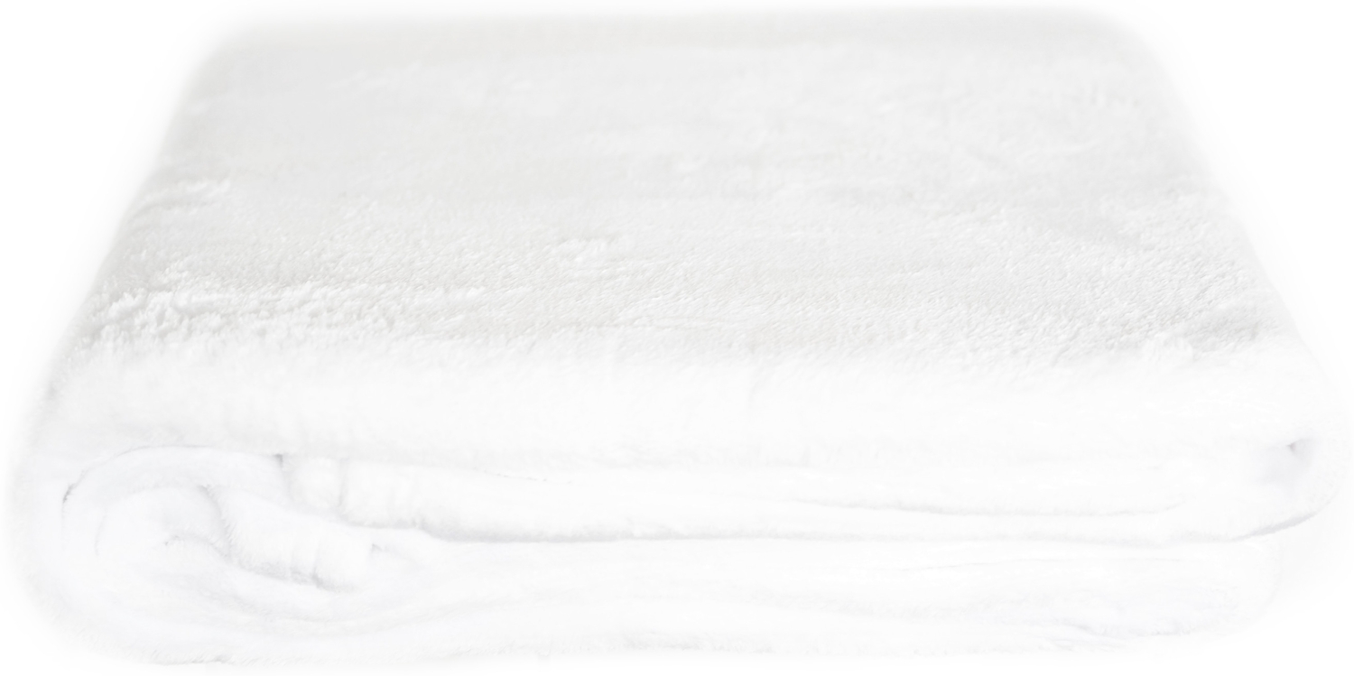 Kuschelige Decke 270x230 cm Fleecedecke Wohndecke aus Polyester Tagesdecke Weiß Bild 1