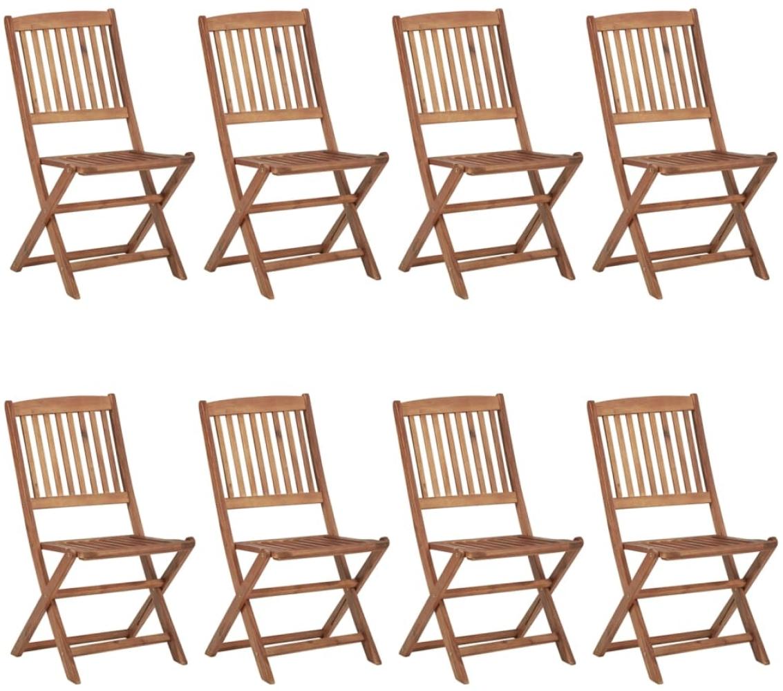 vidaXL Klappbare Gartenstühle 8 Stk. mit Kissen Massivholz Akazie 3075029 Bild 1