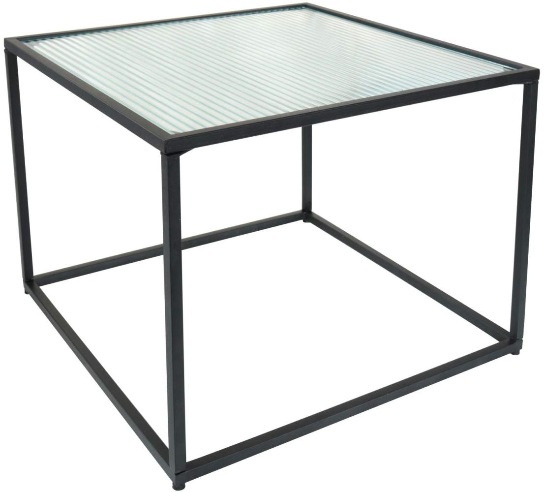 Beistelltisch Metall schwarz mit Glasplatte 42 x 42 x 42 cm Tisch eckig Bild 1