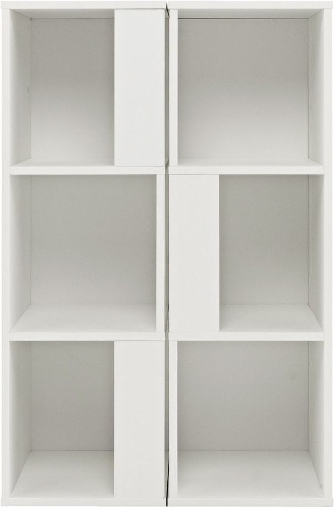 COSTWAY Bücherregal, 2-tlg, mit 6 Fächern, Holz, Kippschutz, 33x33x100,5cm Bild 1