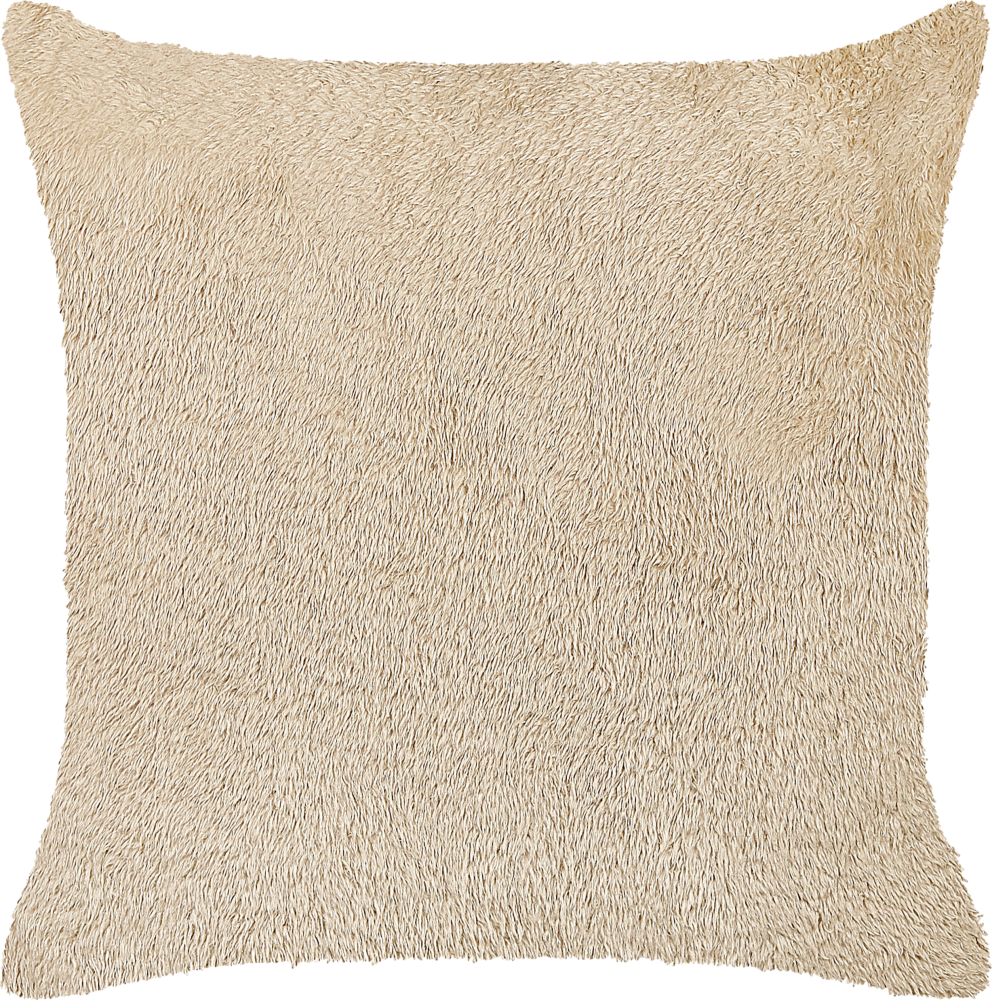 Dekokissen Ohne Muster PILEA Webpelz 45 x 45 cm Beige Bild 1