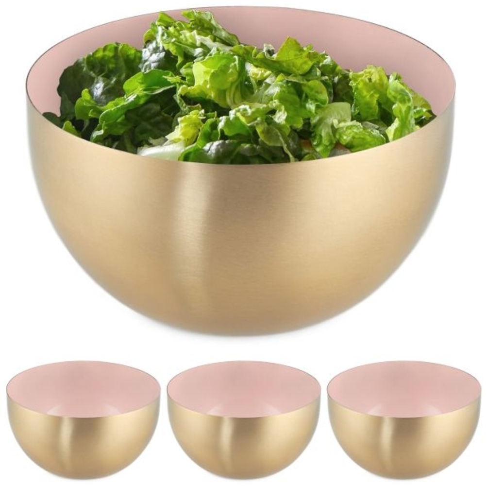 4 x Salatschüssel Edelstahl rosa-gold Bild 1