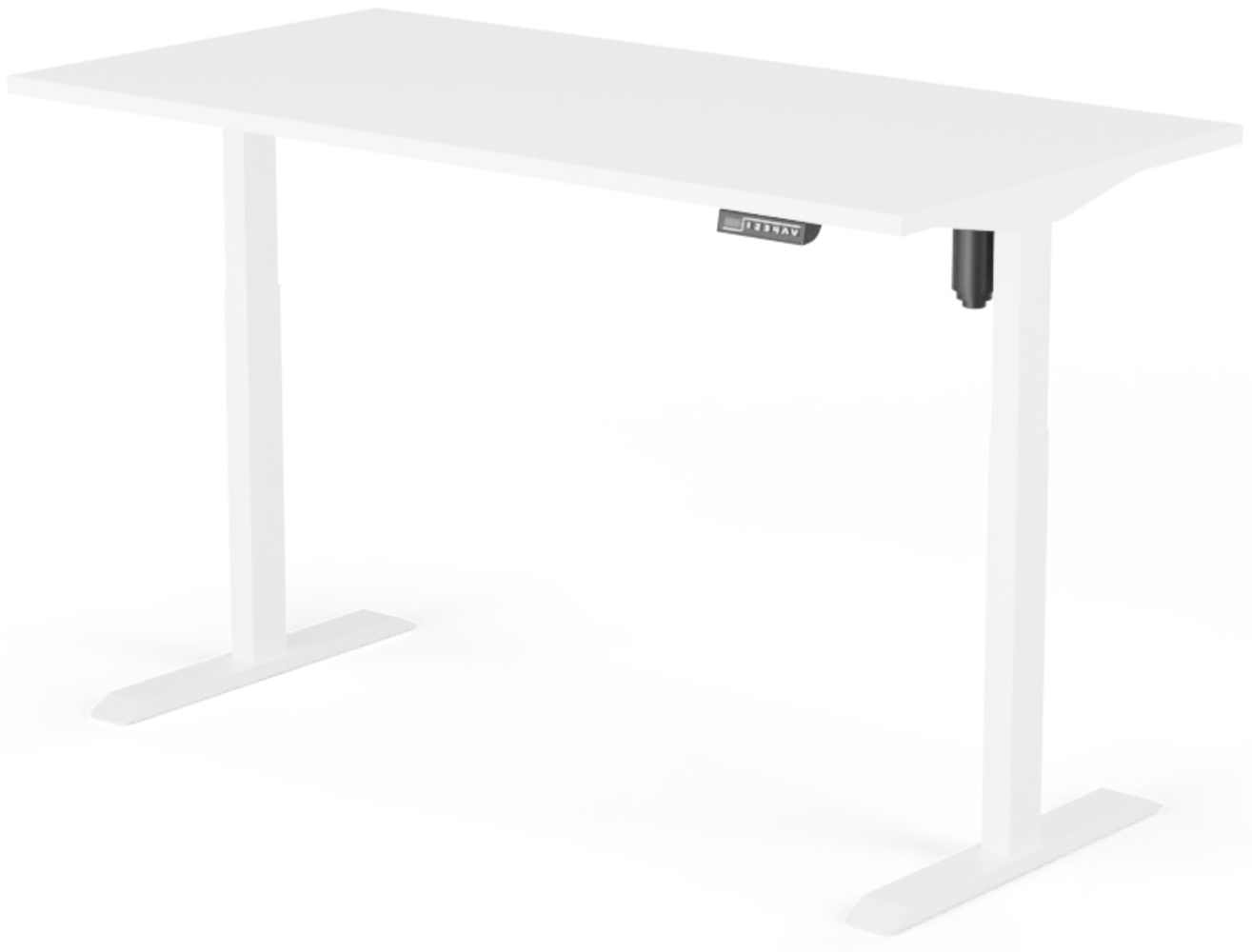 elektrisch höhenverstellbarer Schreibtisch ECO 160 x 80 cm - Gestell Weiss, Platte Weiss Bild 1