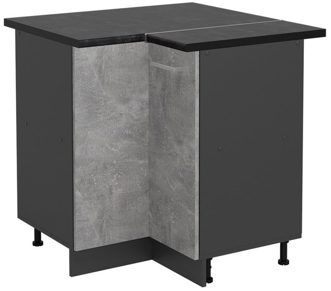 Eckunterschrank R-Line Beton 75.6 cm , AP Anthrazit Vicco Bild 1
