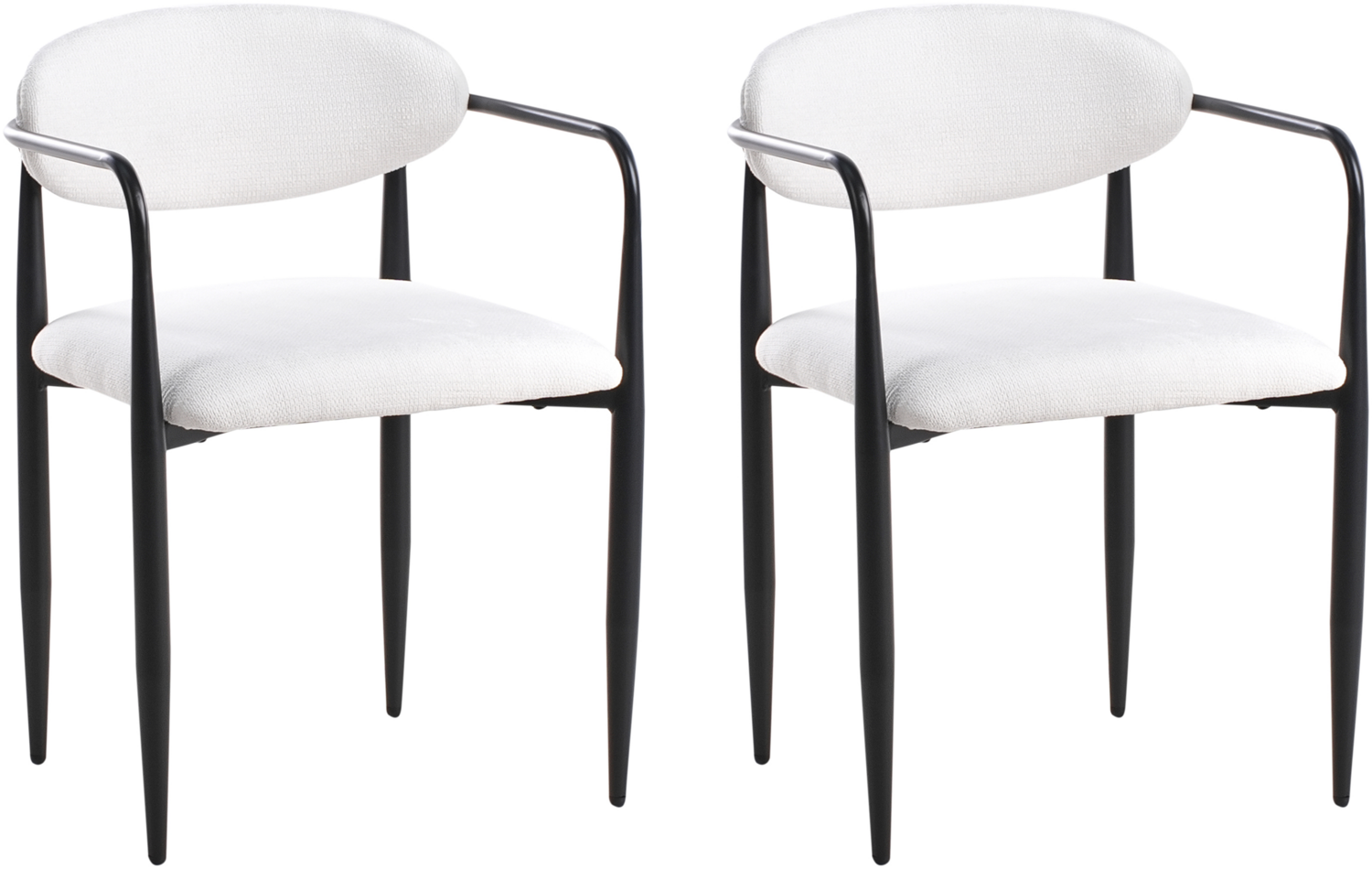 Esszimmerstuhl 2er Set TANEVIK Stoff Cremeweiß Bild 1