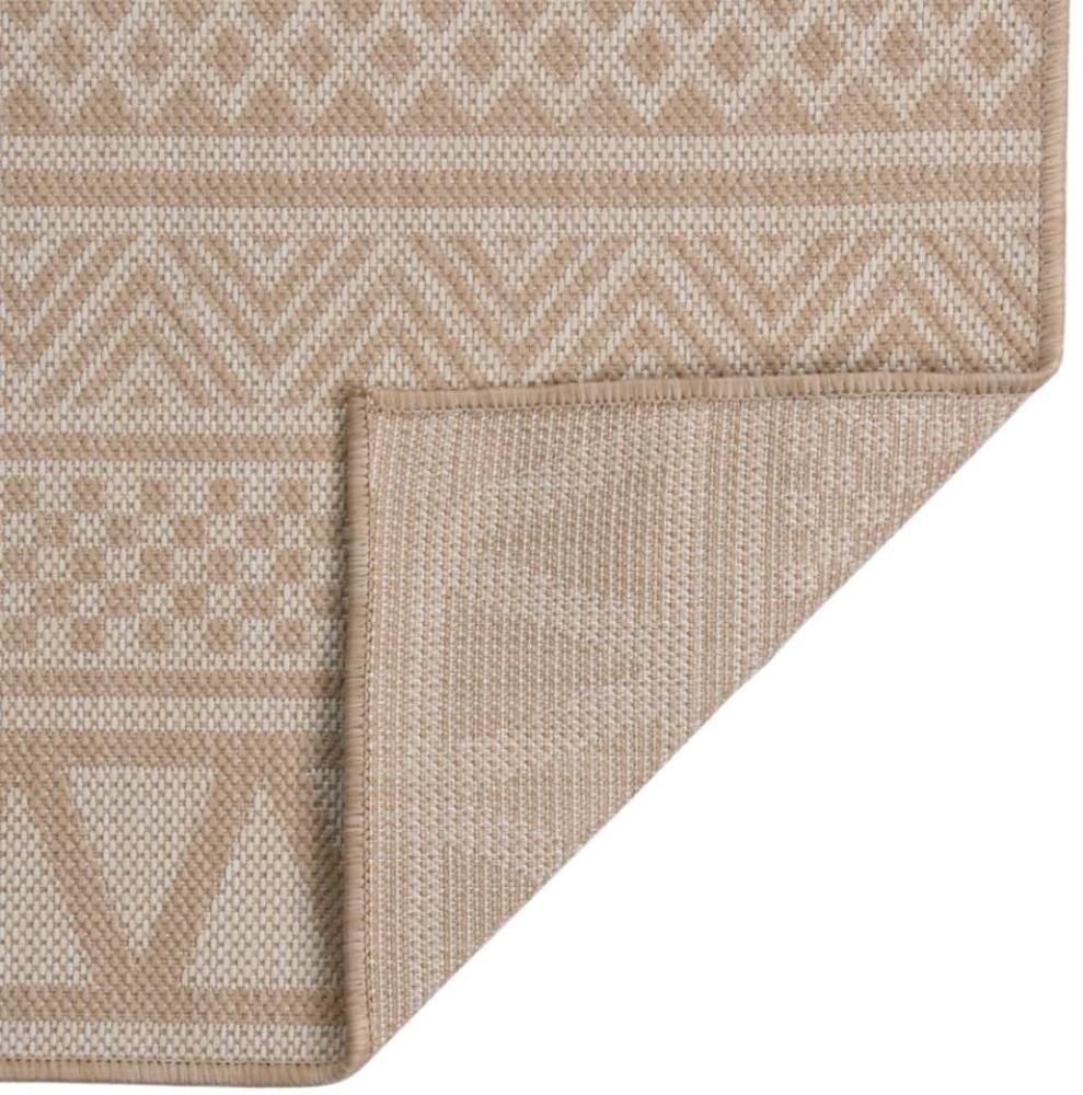 vidaXL Outdoor-Teppich Flachgewebe 80x250 cm Braun Gestreift 340863 Bild 1