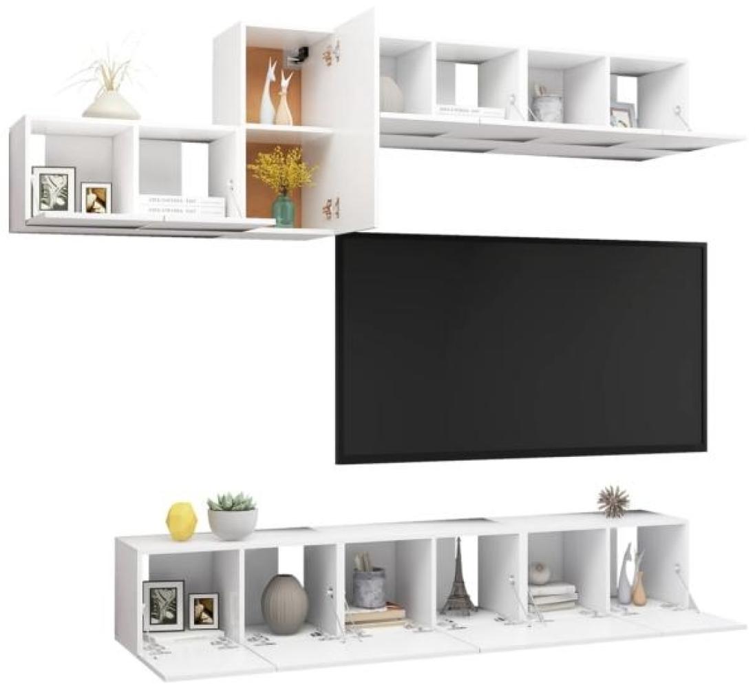 vidaXL 7-tlg. TV-Schrank-Set Weiß Spanplatte [3078729] Bild 1