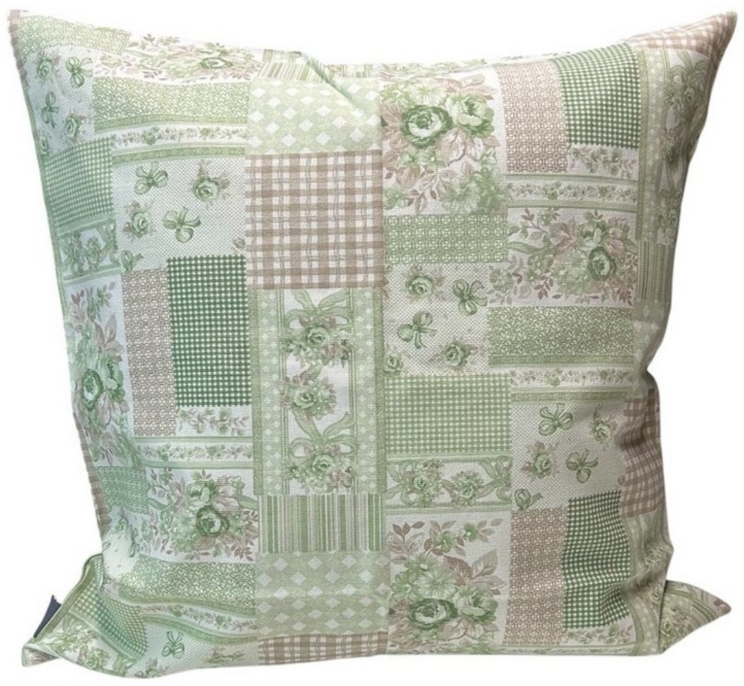 HOSSNER - HOMECOLLECTION Kissenbezug Scarlett grün 40x40 cm, (1 Stück), Dekokissen bedruckt romantisch Bild 1