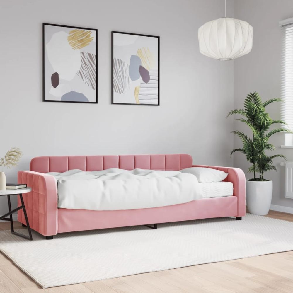 vidaXL Tagesbett mit Matratze Rosa 80x200 cm Samt 3196901 Bild 1