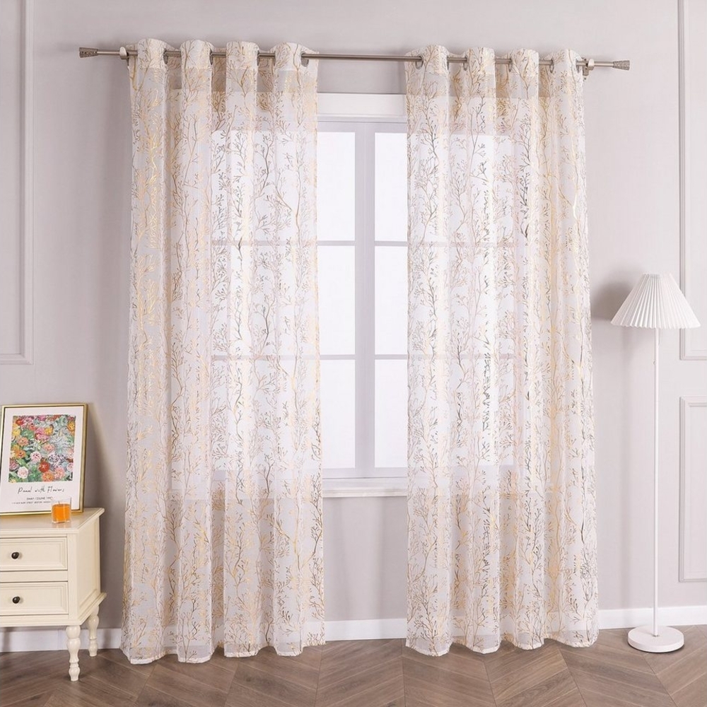 Joyswahl Gardine, Ösen (1 St), transparent, Voile, mit Glanzdruck Bild 1