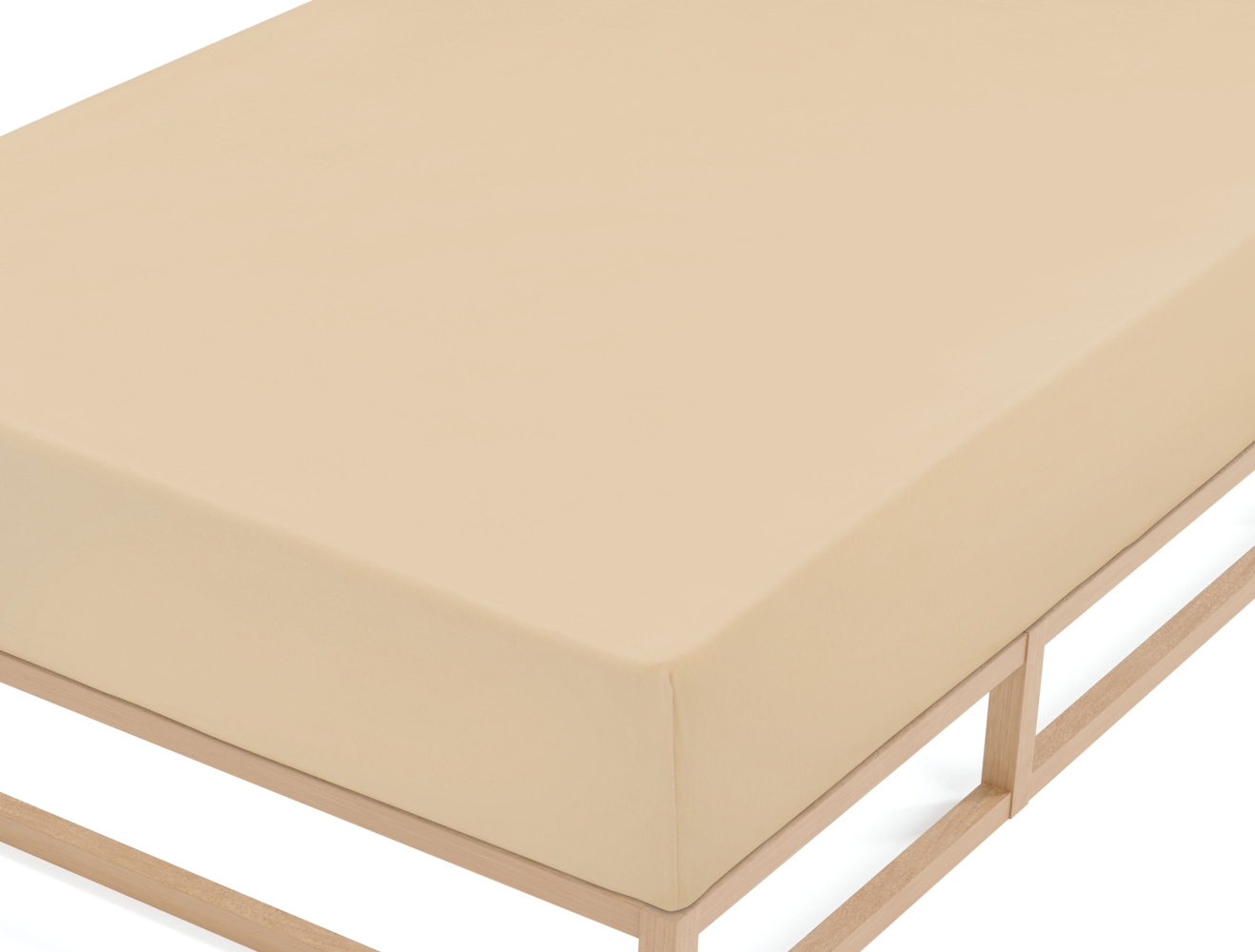 biberna Feinbiber-Spannbetttuch 0002744, beige, 1x 180x200 cm - 200x200 cm Bild 1