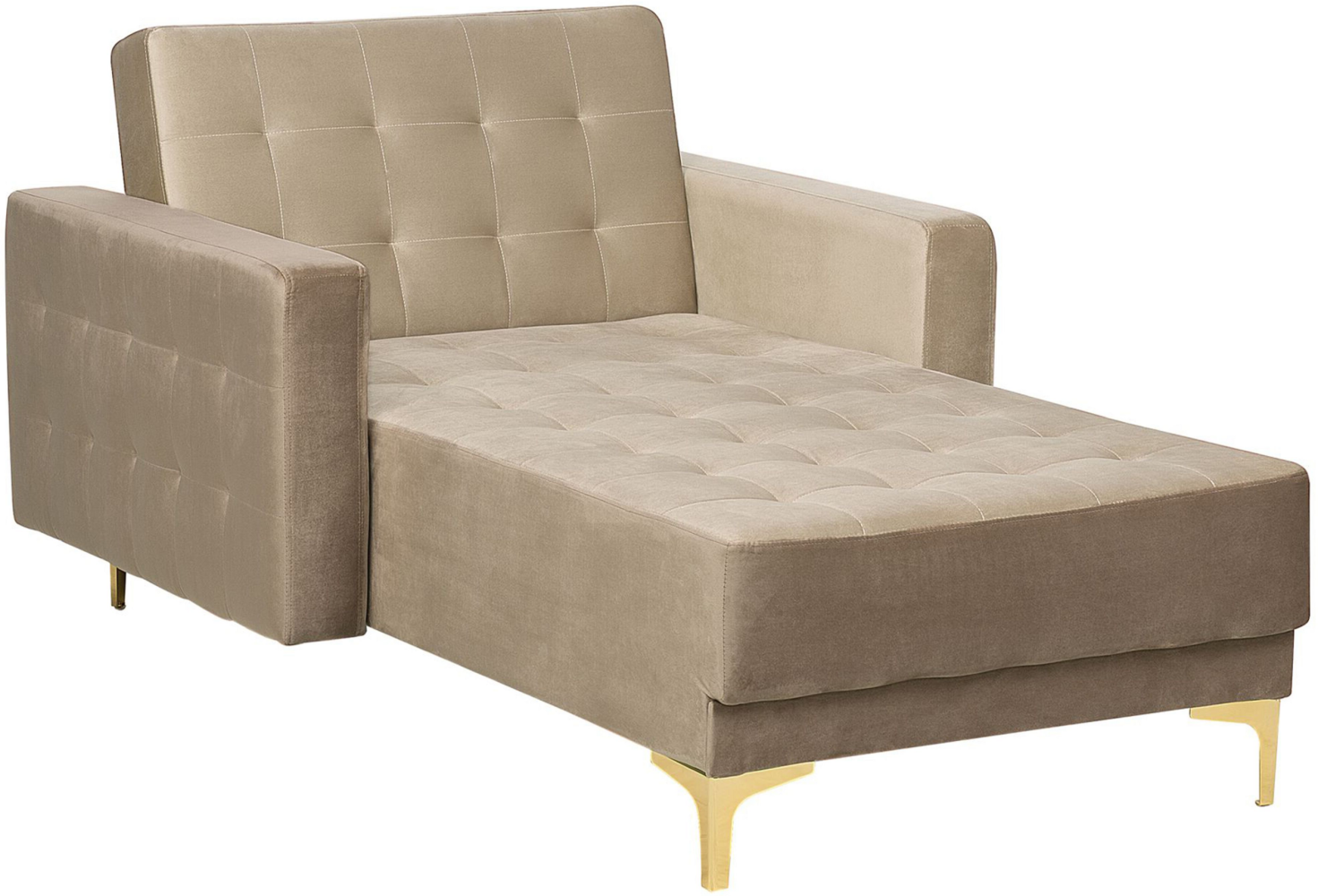 Chaiselongue Samtstoff sandbeige ABERDEEN Bild 1