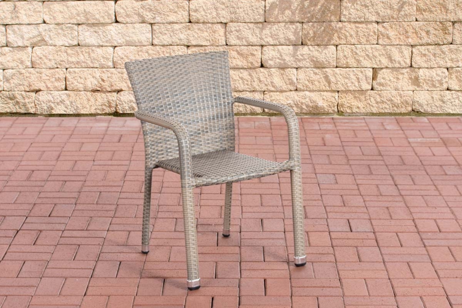 CLP Polyrattan Stapelstuhl Leonie,grau Bild 1